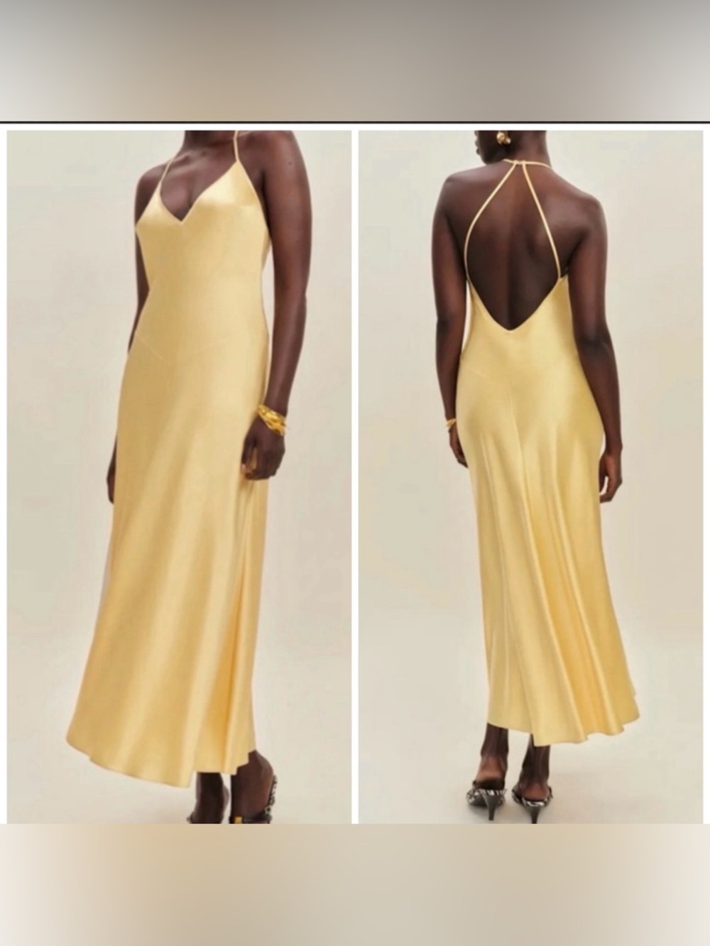 NWT Reformation Nari Silk Dress (Minor flaws) in Sunshine- Size 6